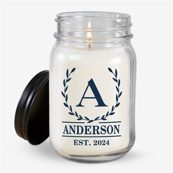 Laurel Wreath Personalized Farmhouse Candle Jar - 51705
