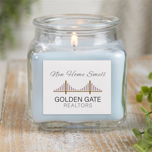 Real Estate Logo Scented Glass Candle Jar Linen Candle Jar - 51773