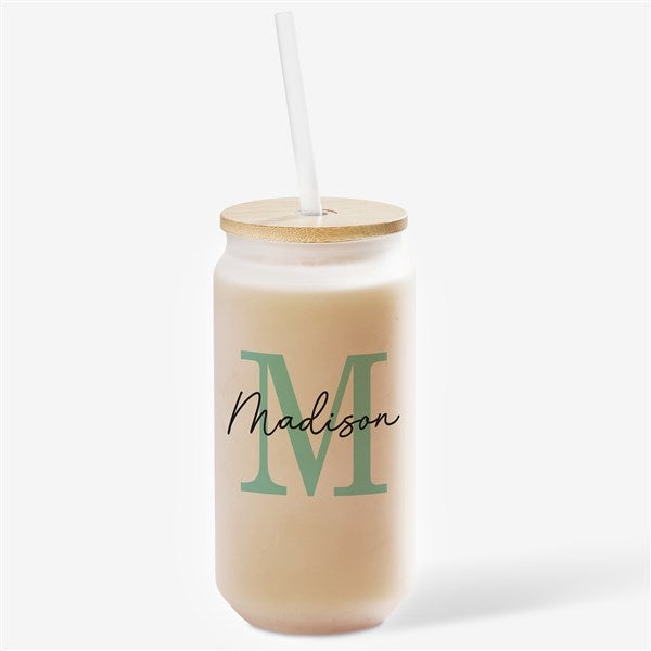 Simple Signature Personalized Frosted Iced Coffee Tumbler  - 51809