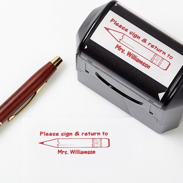 Personalized Self-Inking Teacher Stamps - Sign and Return - 5181