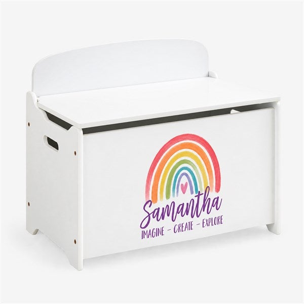 Watercolor Brights Personalized Kids Wood Toy Box  - 51814