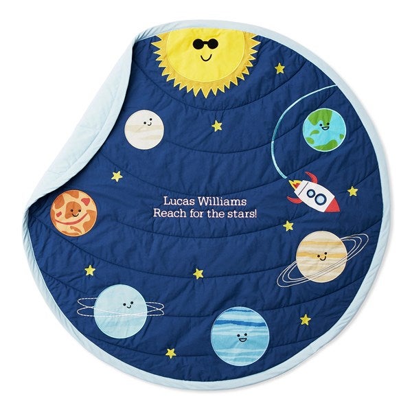 Embroidered Outer Space Quilted Play Mat - 51856