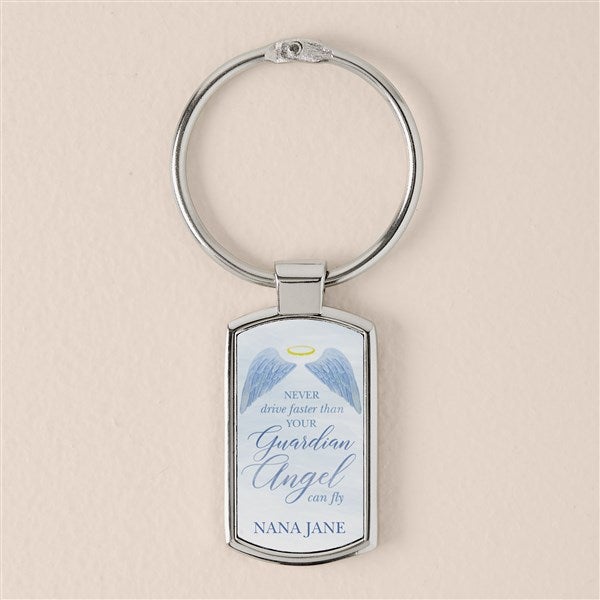 Guardian Angel Personalized Photo Charm Keychain - 51881