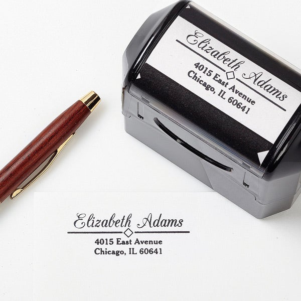 Personalized Return Address Stamp - Diamond Design - 5189