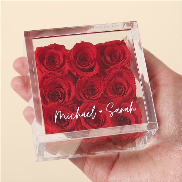Connected Love Personalized Miniature Red Magnificent Rose Keepsake Box