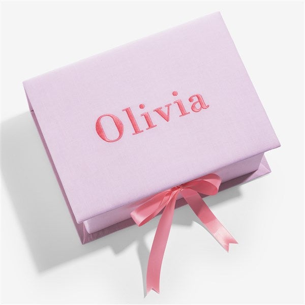 Personalized Medium Micro Striped Cotton Keepsake Box - 51983D