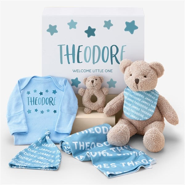 Personalized Baby Boy Gift Set - Hi Little One  - 51987