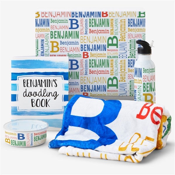 Personalized Boys Gift Set for Kids - Trendy Repeating Name - 51992