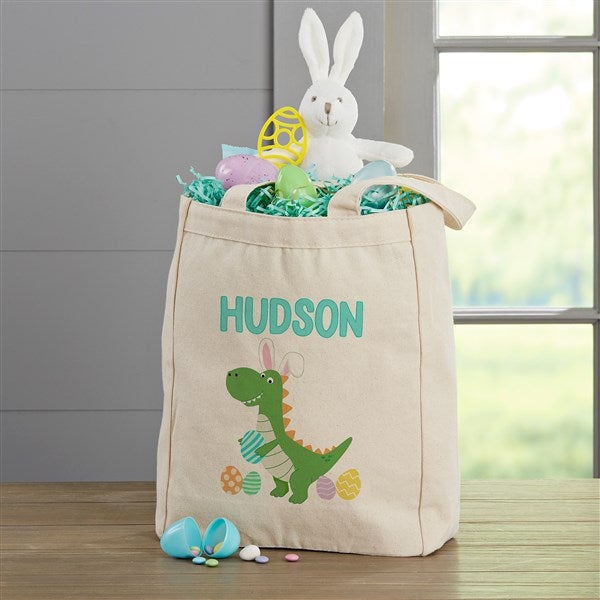Easter Dinosaur Personalized Canvas Treat Bag - 52286