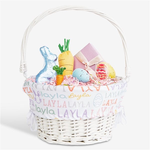 Easter Repeating Name Personalized Basket - 52287