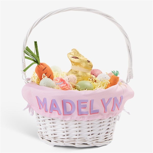 Shadow Name Personalized Easter Basket with Folding Handle - 52299