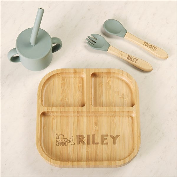 Choose Your Icon Personalized Bamboo Kids Dinnerware Set - 52419
