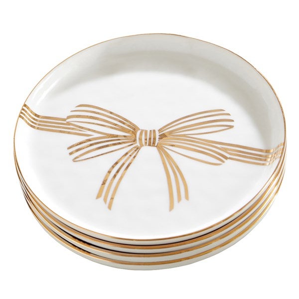 Gold Bow Appetizer Plate Set of 4 by Nikki Boyd - 52524