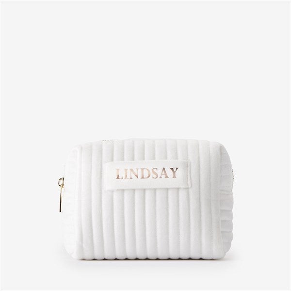 Metallic Foil Personalized Velvet Makeup Bags - 52590