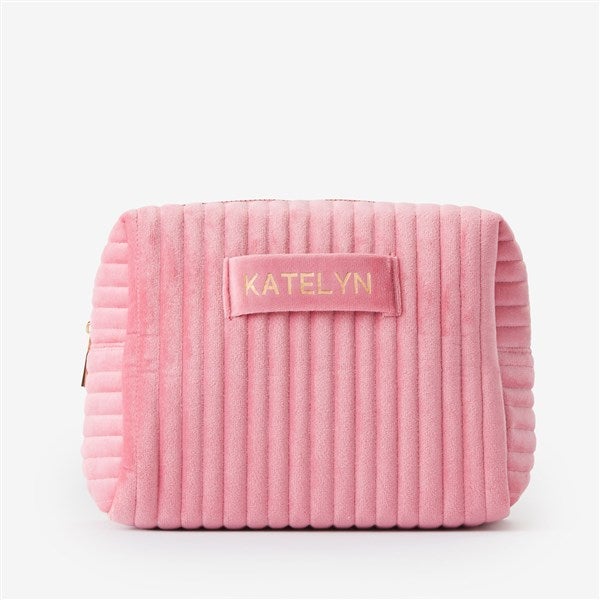 Metallic Foil Personalized Velvet Makeup Bags - 52590