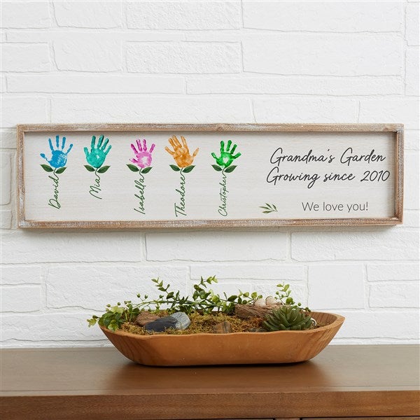 Kids Handprint Art Personalized Barnwood Frame Wall Art  - 52592