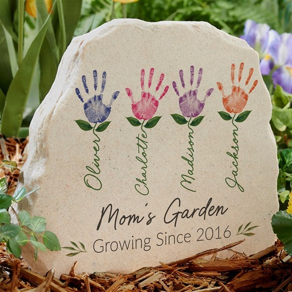 Family Handprint Art Personalized Standing Garden Stone - 52594