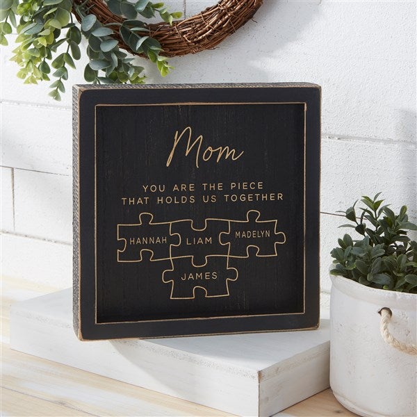Her Puzzle Pieces Personalized Family Barnwood Frame Wall Art  - 52601