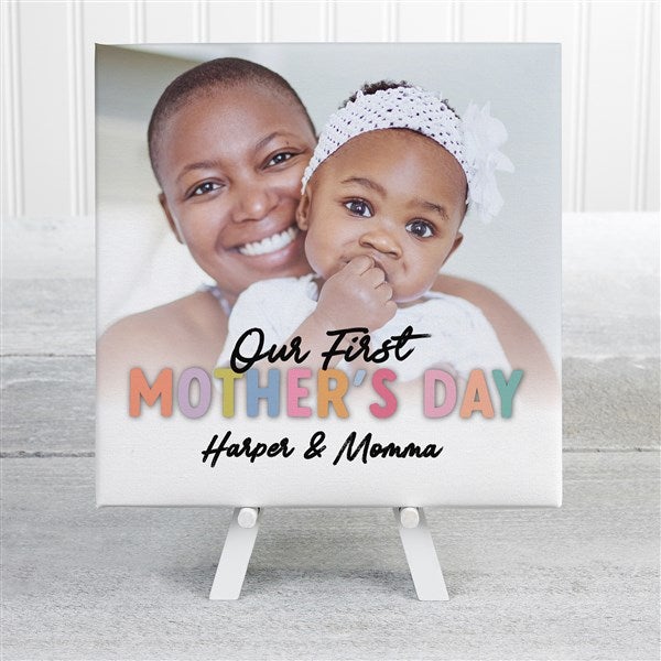 Colorful First Mother's Day Personalized Tabletop Canvas Print  - 52609