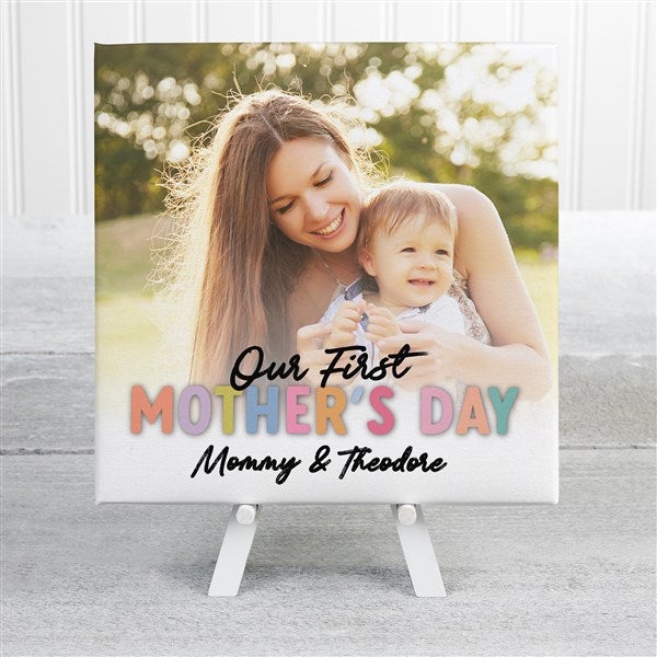 Colorful First Mother's Day Personalized Tabletop Canvas Print  - 52609