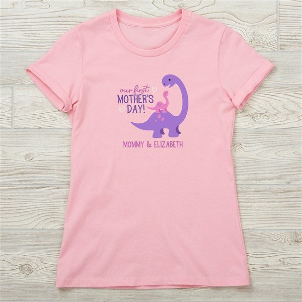 First Mother's Day Dino Personalized Ladies Shirts - 52610