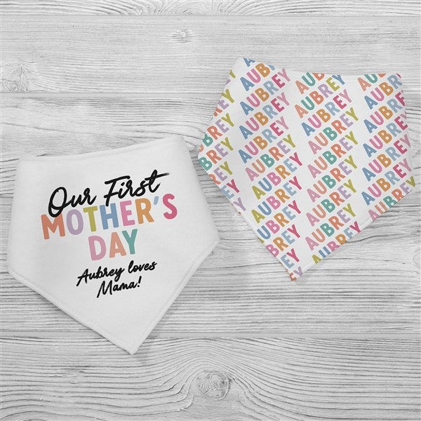 Personalized Colorful First Mother's Day Baby Bibs - 52613