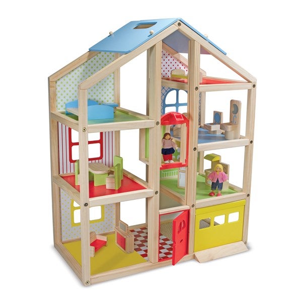 Melissa & Doug Wooden Hi-Rise Toy Dollhouse - 52678D