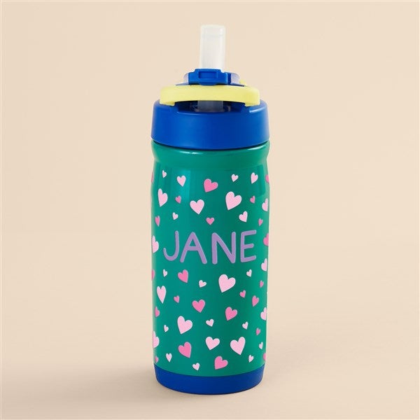 Hearts Personalized Kids Water Bottle - Reduce Hydrate Pro  - 52692