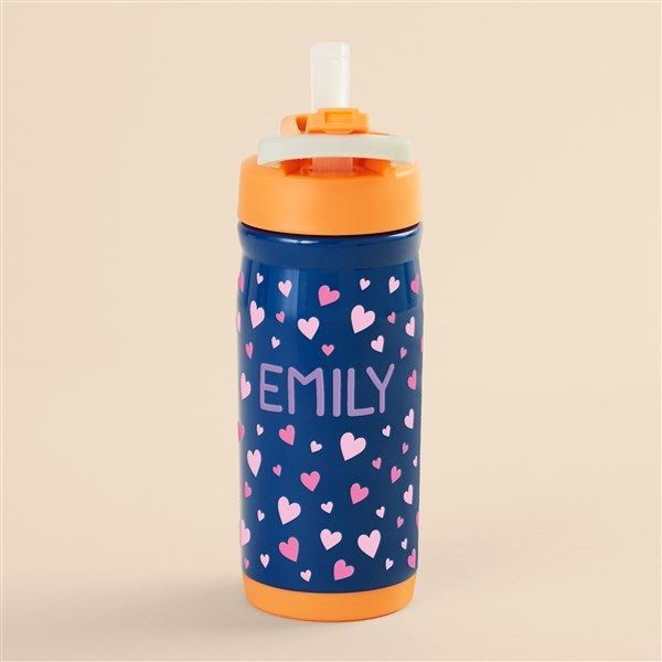 Hearts Personalized Kids Water Bottle - Reduce Hydrate Pro  - 52692