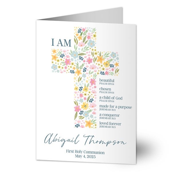 Floral Holy Name Personalized Greeting Card - 52783