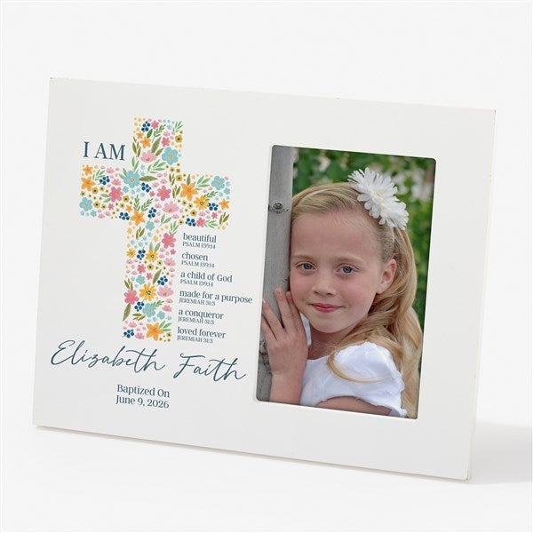 Floral Holy Name Personalized Off-Set Picture Frame - 52785