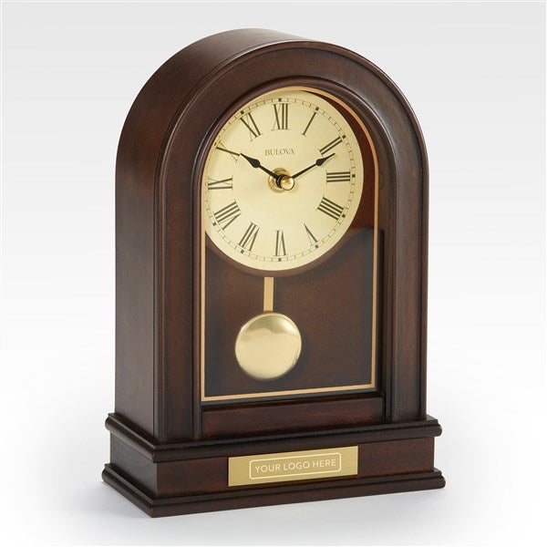 Engraved Logo Bulova Hardwick Arch Clock - 52806