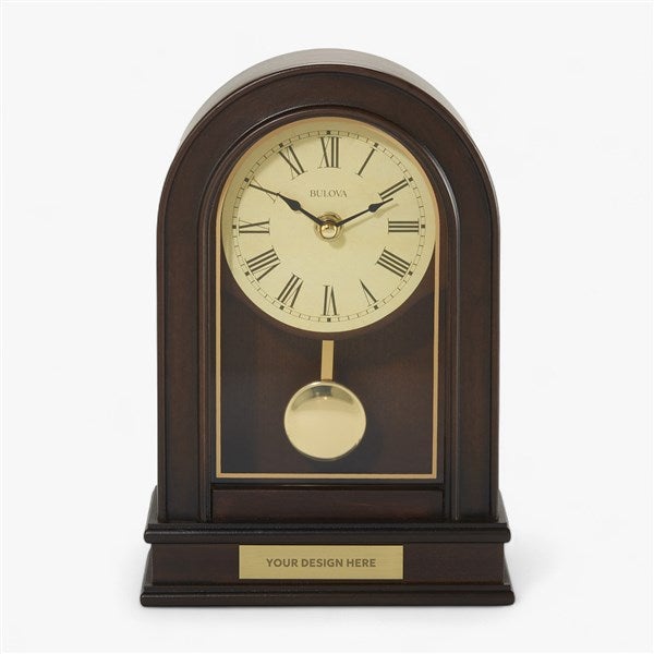 Engraved Logo Bulova Hardwick Arch Clock - 52806