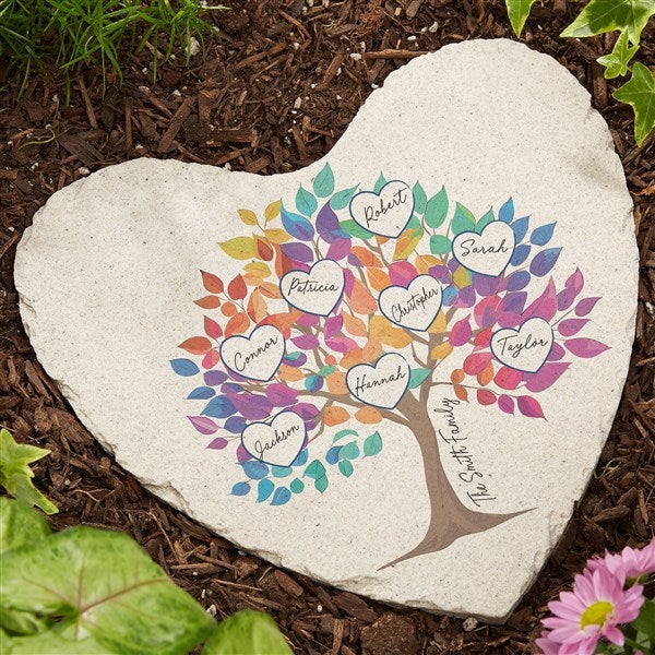 Vibrant Family Tree Personalized Garden Stone - 52868