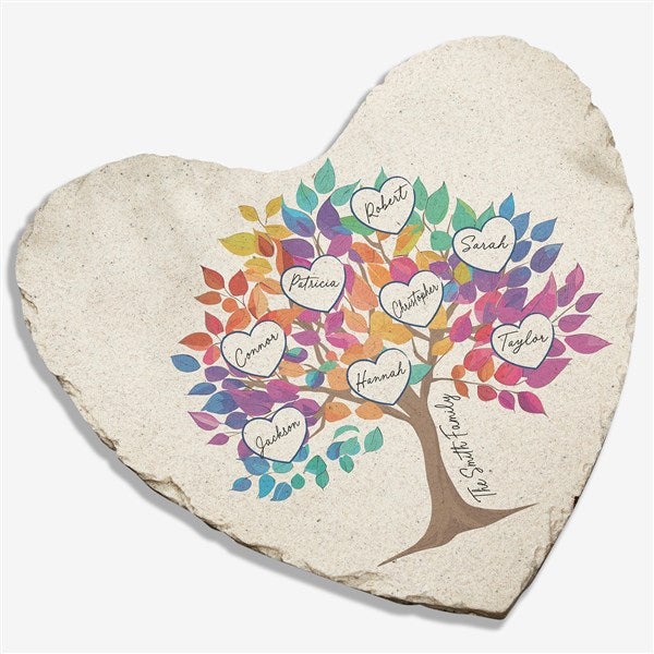 Vibrant Family Tree Personalized Garden Stone - 52868
