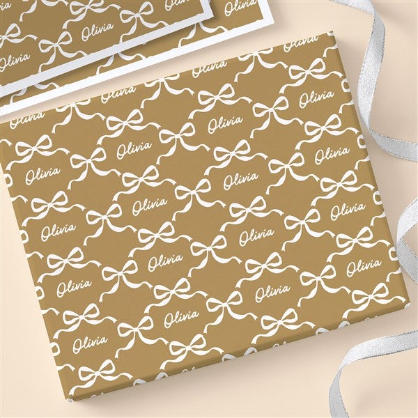 Christmas Bow Personalized Wrapping Paper - 52873