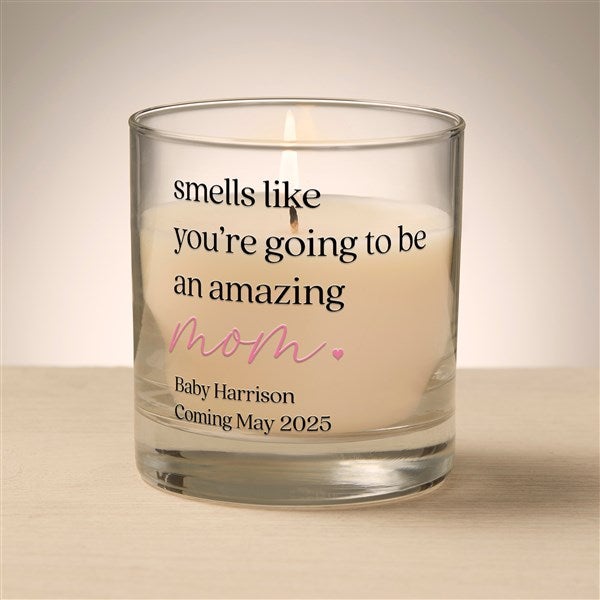 Mom to Be Personalized Glass Candle