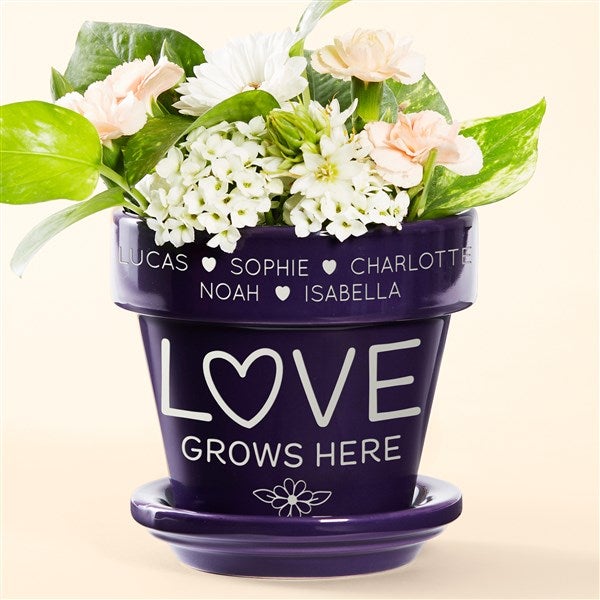 Blooming Love Personalized Flower Pots - 52992