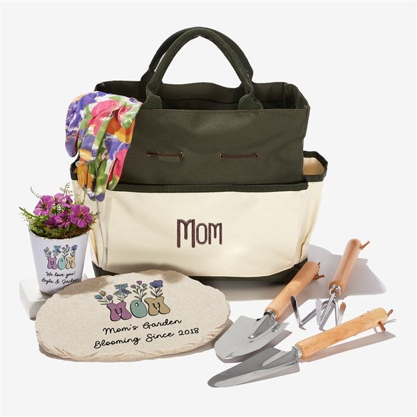 Retro Floral Personalized Gardening Bag Gift Set  - 53138