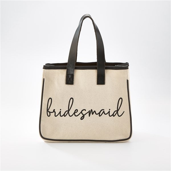 Kittenish Bridesmaid Mini Canvas and Leather Tote  - 53161