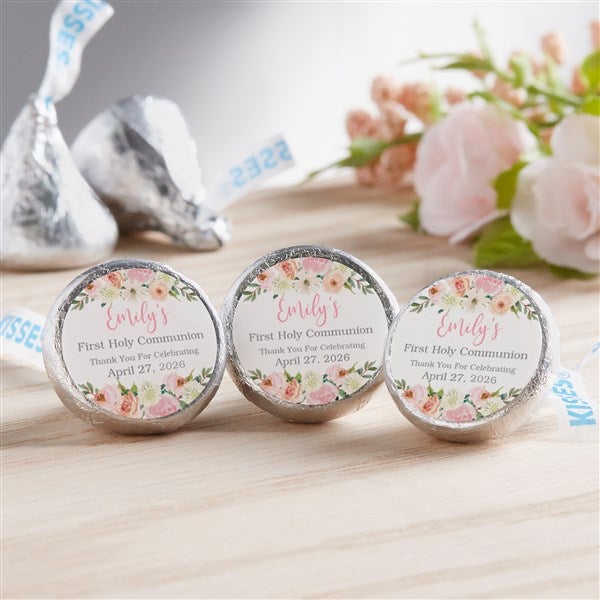 Floral First Communion Personalized Candy Stickers - 53253