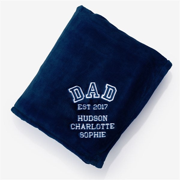 Dad&#39;s Starting Line Up Personalized Fleece Blanket - 53286