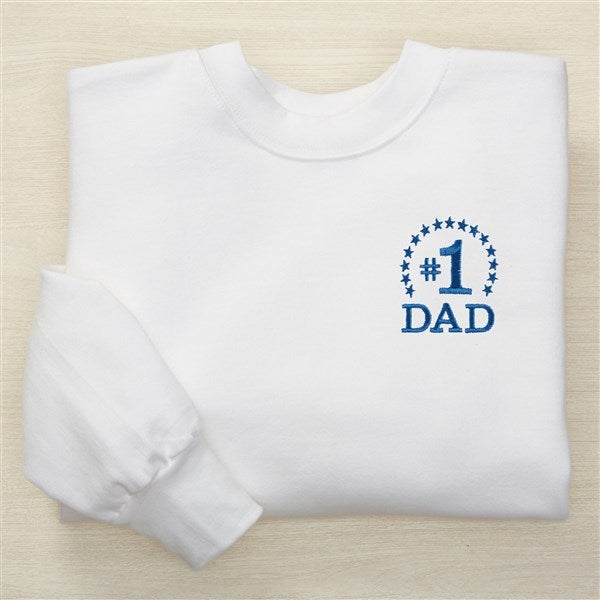 #1 Dad Embroidered Men&#39;s Sweatshirt - 53291