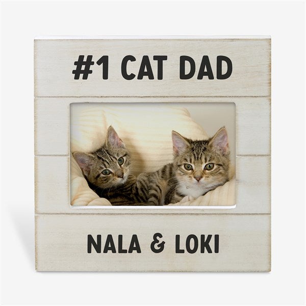 Cat Dad Personalized Wood Picture Frame  - 53295