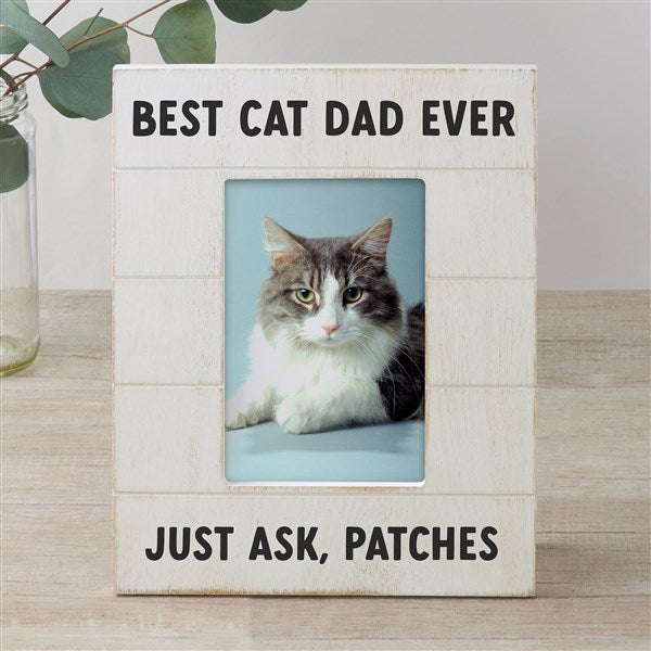 Cat Dad Personalized Shiplap Picture Frame - 53295
