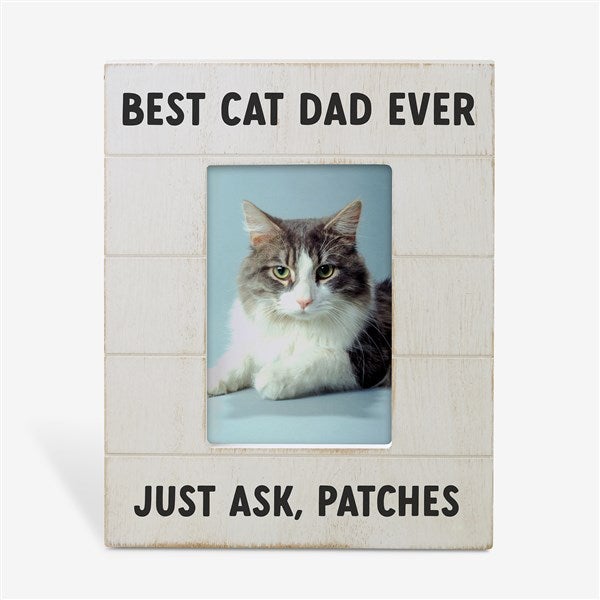 Cat Dad Personalized Wood Picture Frame  - 53295