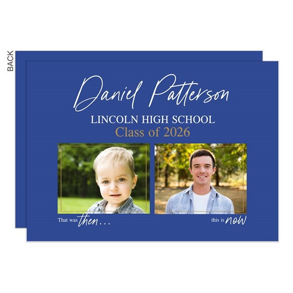 Then & Now Graduate Personalized Party Invitation - 53365
