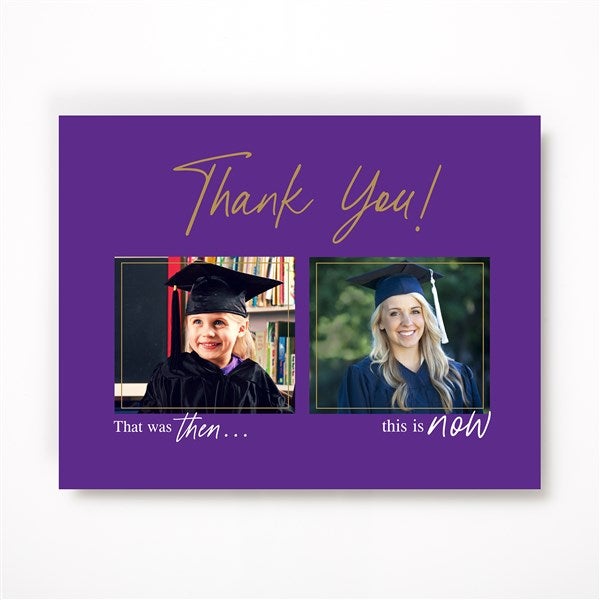 Then & Now Graduation Personalized Thank You Cards - 53370