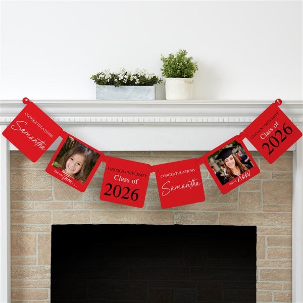 Then & Now Graduation Personalized Photo Paper Banner - 53371
