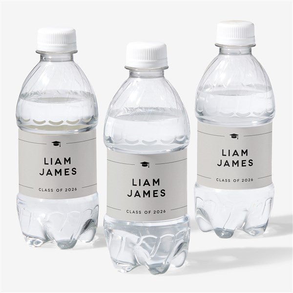 Modern Graduate Personalized Graduation Water Bottle Labels - 53378